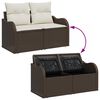 vidaXL Garten-Sofa-Set mit Kissen 6 pcs Braun und Wei&szlig; Poly Rattan