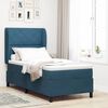 vidaXL Boxspringbett mit Matratze Dunkelblau 200 x 90 cm Polyester