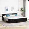vidaXL Boxspringbett mit Matratze Schwarz 200 x 200 cm Stoff