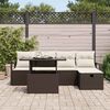 vidaXL Garten-Sofa-Set mit Kissen mit Speicher 6 pcs Braun Poly Rattan