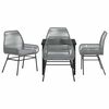 vidaXL Garten Essgruppe mit Kissen 5 pcs Grau Poly-Rattan