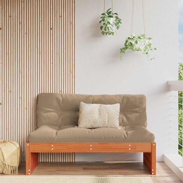 vidaXL Garten Mittelssofa Massives Kiefernholz Wachsbraun