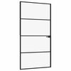 vidaXL Innent&uuml;r Schwarz 102x201,5 cm Hartglas & Aluminium Schlank