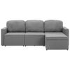 vidaXL Modulares 3-Sitzer-Schlafsofa Hellgrau Stoff