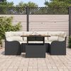 vidaXL Garten-Sofa-Set mit Speicher 7 pcs Schwarz Poly Rattan
