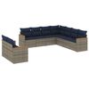 vidaXL 9-teiliges Gartensofa-Set mit Kissen, grau, Polyrattan