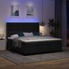 vidaXL LED Boxspringbett mit Matratze Schwarz 180 x 200 cm Stoff