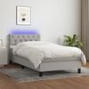 vidaXL Boxspringbett mit Matratze & LED Hellgrau 80x200 cm Stoff