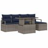 vidaXL Garten-Sofa-Set mit Kissen 6 pcs Grau und Marineblau