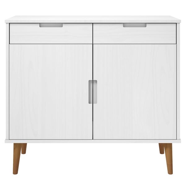 vidaXL Sideboard MOLDE Weiß 90x40x80 cm Massivholz Kiefer