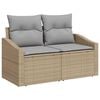 vidaXL Gartensofa-set mit Kissen mit Speicher 6 pcs Beige Poly Rattan