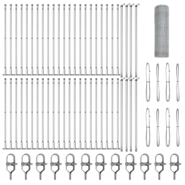 vidaXL Zaunpfosten Silber 100 x 0,4 m (13 mm Maschenweite) Stahl