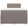 vidaXL Boxspringbett mit Matratze Taupe 120x200 cm Stoff