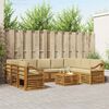 vidaXL Sofagarnituren 10 pcs Natur und Beige Massivholz Akazie