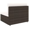 vidaXL 5-tlg. Garten-Lounge-Set mit Kissen Braun Poly Rattan