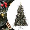 vidaXL K&uuml;nstlicher Weihnachtsbaum Gr&uuml;n 150 cm PVC, Plastik und Stahl