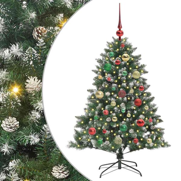 vidaXL K&uuml;nstlicher Weihnachtsbaum mit 150 LEDs mit St&auml;nder Gr&uuml;n 120 cm