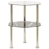 vidaXL Beistelltisch mit 2 Ablagen Transparent 38x38x50 cm Hartglas