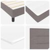 vidaXL Boxspringbett mit Matratze mit Kopfteil Taupe 90 x 190 cm Stoff