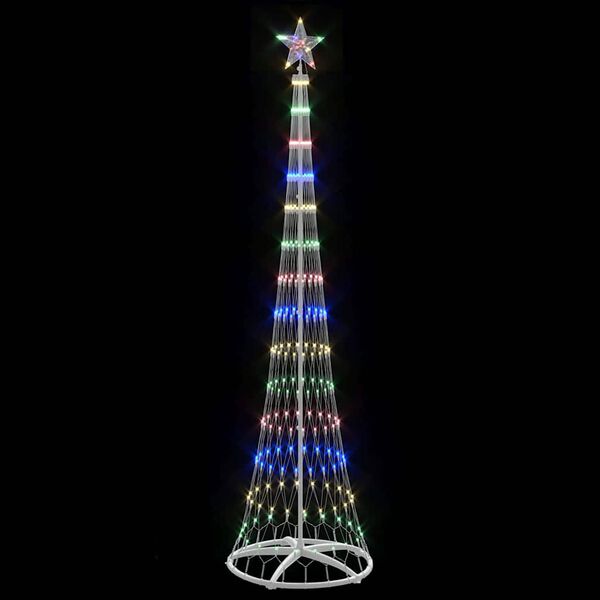 vidaXL LED-Weihnachtsbaum Mehrfarbig 70 x 70 x 250 cm Metall