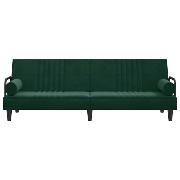 vidaXL Schlafsofa mit Armlehnen Dunkelgr&uuml;n Samt