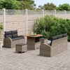 vidaXL Garten-Sofa-Set mit Kissen mit Speicher mit Kissen 8 pcs Grau