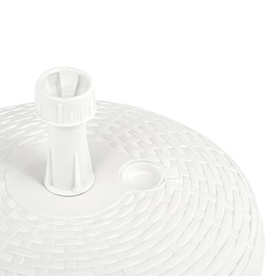 vidaXL Sonnenschirmständer Sand/Wasser 20 L Weiß Kunststoff Rattan