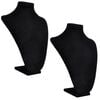 vidaXL Schmuckb&uuml;ste Flanell Schwarz 23x11,5x30 cm 2 Stk.