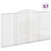 vidaXL Gabionen mit Hochbogen 7 Stk. 400x30x220/240cm Verzinktes Eisen