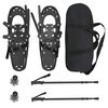 vidaXL 3 in 1 Schneeschuhe mit Wanderst&ouml;cken Schwarz 63,5 x 21 cm