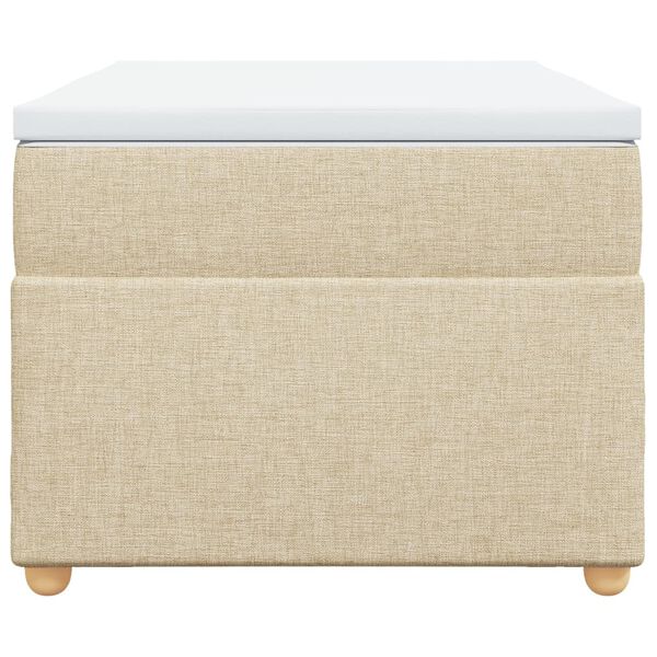 vidaXL Boxspringbett mit Matratze Creme 90x190 cm Stoff