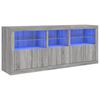 vidaXL Sideboard mit LED-Leuchten Grau Sonoma 162x37x67 cm