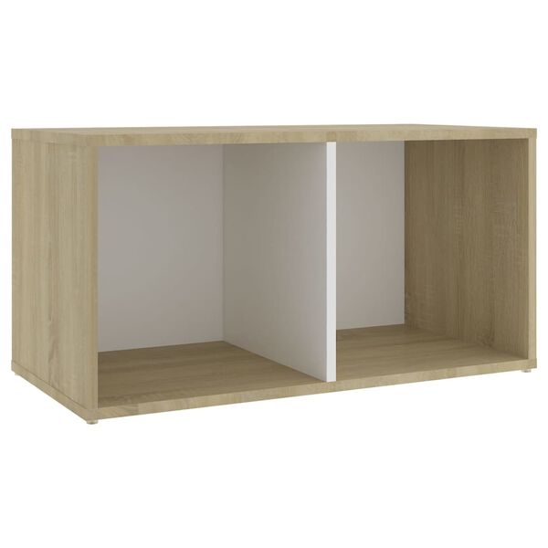vidaXL 3-tlg. TV-Schrank-Set Weiß Sonoma-Eiche Holzwerkstoff