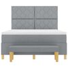 vidaXL Boxspringbett mit Matratze Hellgrau 160 x 200 cm Stoff