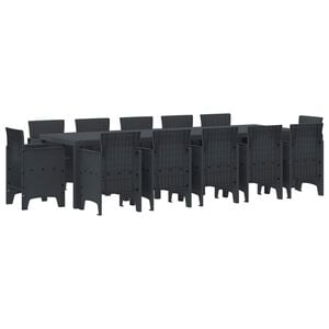 vidaXL Garten Essgruppe 13 pcs Anthrazit Kunststoff