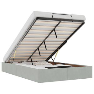 vidaXL Ottoman-Bett ohne Matratze Hellgrau 120x190 cm Samt