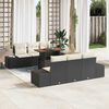 vidaXL Garten-Sofa-Set mit Speicher 7 pcs Schwarz Poly Rattan