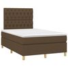 vidaXL Boxspringbett mit Matratze & LED Dunkelbraun 120x190 cm Stoff