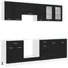 vidaXL K&uuml;cheneinheit Lyon 8 pcs Schwarze Eiche Holzwerkstoff