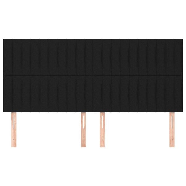 vidaXL Kopfteil Schwarz 200 x 5 x 118/128 cm Stoff