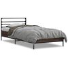 vidaXL Bettgestell Braun Eichen-Optik 90x190 cm Holzwerkstoff Metall