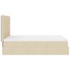 vidaXL Ottoman-Bett mit Matratze & LEDs Creme 140x200 cm Stoff