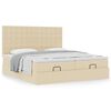vidaXL Ottoman-Bett mit Matratzen Creme 200x200 cm Stoff