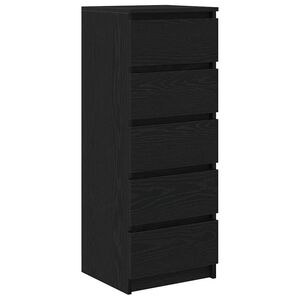 vidaXL Sideboard mit Schubladen Schwarz Eichen-Optik 37,5x35x99 cm