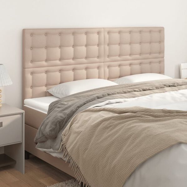 vidaXL Kopfteil Cappuccino 180x5x118/128 cm Kunstleder