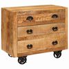 vidaXL Seitenschrank Braun 70 x 38 x 63 cm Massivholz Mango