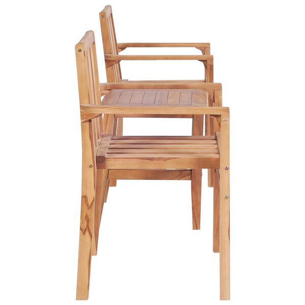 vidaXL 3-tlg. Bistro-Set Teak Massivholz