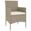 vidaXL 5-tlg. Garten-Essgruppe Poly Rattan und Hartglas Beige