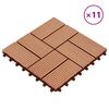 vidaXL Terrassenfliese 11 pcs Teak 30 x 30 cm WPC