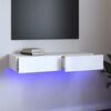 vidaXL TV-Schrank mit LED-Leuchten Wei&szlig; 90x35x15,5 cm